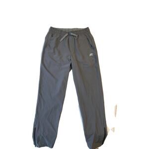 Russell Kids Activewear Pants XL (14-16) Grey Jogger Dri-Power 360 Logo Zipper